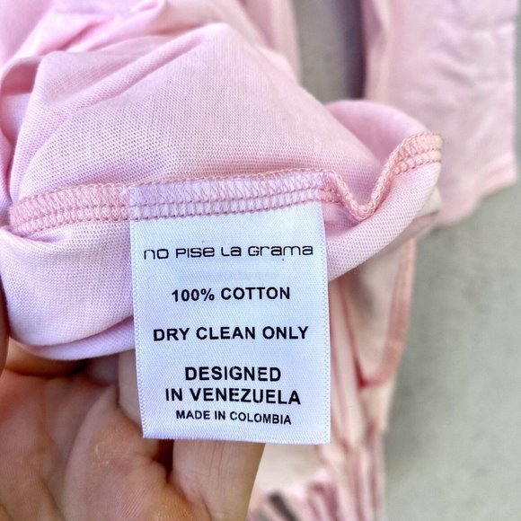 NWT $344 No Pise La Grama Veta Asymmetrical Beaded Fringe Tee Dress Sz 12 - Picture 9 of 9